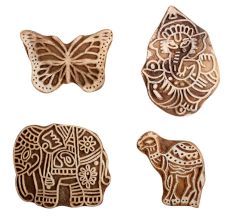 Set of 4 Piece New Mix Wooden Printing Block