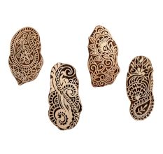 Set of 4 Piece New Mix Wooden Printing Block