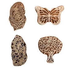 Set of 4 Piece New Mix Wooden Printing Block