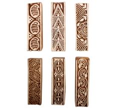 Set of 6 Piece New Mix Wooden Printing Block