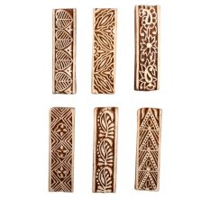 Set of 6 Piece New Mix Wooden Printing Block