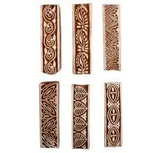 Set of 6 Piece New Mix Wooden Printing Block