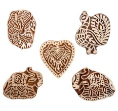 Set of 5 Piece New Mix Wooden Printing Block