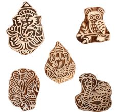 Set of 5 Piece New Mix Wooden Printing Block