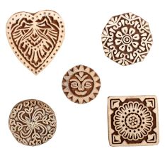 Set of 5 Piece New Mix Wooden Printing Block