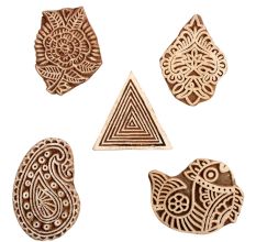 Set of 5 Piece New Mix Wooden Printing Block