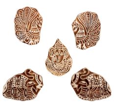 Set of 5 Piece New Mix Wooden Printing Block