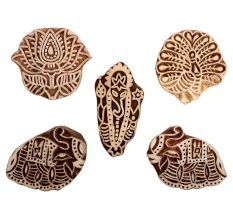 Set of 5 Piece New Mix Wooden Printing Block
