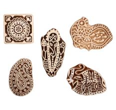 Set of 5 Piece New Mix Wooden Printing Block