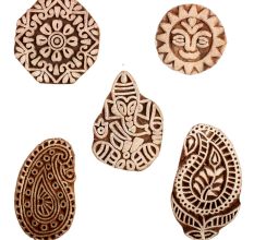 Set of 5 Piece New Mix Wooden Printing Block