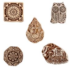Set of 5 Piece New Mix Wooden Printing Block