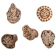 Set of 5 Piece New Mix Wooden Printing Block