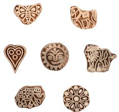 Set of 7 Piece New Mix Wooden Printing Block