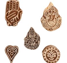 Set of 5 Piece New Mix Wooden Printing Block
