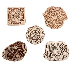 Set of 5 Piece New Mix Wooden Printing Block