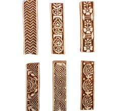 Set of 6 Piece New Mix Wooden Printing Block