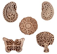 Set of 5 Piece New Mix Wooden Printing Block