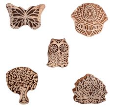 Set of 5 Piece New Mix Wooden Printing Block
