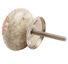Red Round Crackle Ceramic Cabinet Knob