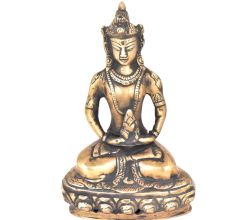 Brass Buddha Statue Deity Seated
