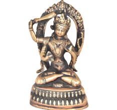 Tibetan Buddhist Manjusri Buddisattva Brass Buddha Statue