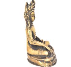 Brass Crowned Shakyamuni Buddha Statue