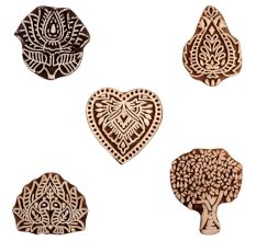 Set of 5 Piece New Mix Wooden Printing Block
