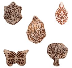 Set of 5 Piece New Mix Wooden Printing Block