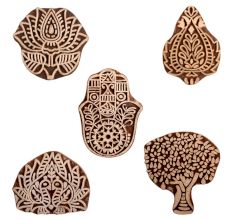 Set of 5 Piece New Mix Wooden Printing Block