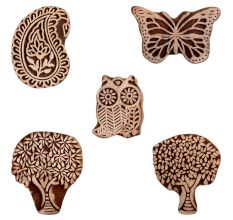 Set of 5 Piece New Mix Wooden Printing Block