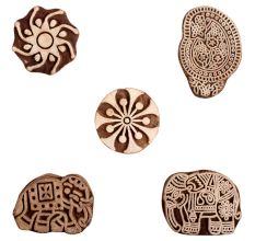 Set of 5 Piece New Mix Wooden Printing Block