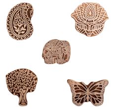 Set of 5 Piece New Mix Wooden Printing Block