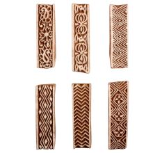 Set of 6 Piece New Mix Wooden Printing Block