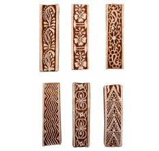 Set of 6 Piece New Mix Wooden Printing Block