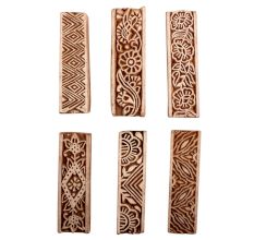 Set of 6 Piece New Mix Wooden Printing Block