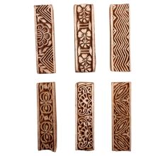 Set of 6 Piece New Mix Wooden Printing Block
