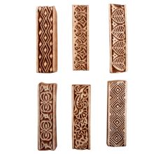 Set of 6 Piece New Mix Wooden Printing Block