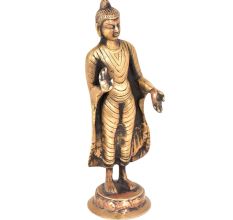 Brass Standing Buddha Statue