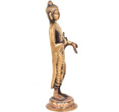 Brass Standing Buddha Statue