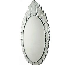 Oval Leafy Design Decorative Mirror
