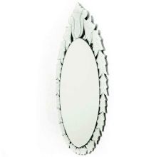 Oval Leafy Design Decorative Mirror