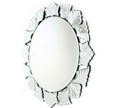 Venetian Round Cut & Etched Glass Frame Mirror