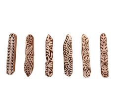 Set of 6 Piece New Mix Wooden Printing Block