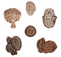 Set of 6 Piece New Mix Wooden Printing Block