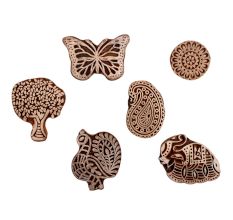 Set of 6 Piece New Mix Wooden Printing Block