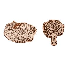 Set of 2 Piece New Mix Wooden Printing Block
