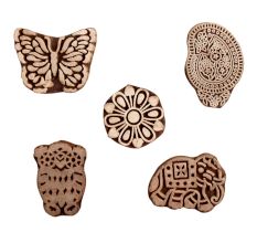 Set of 5 Piece New Mix Wooden Printing Block