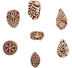 Set of 7 Piece New Mix Wooden Printing Block