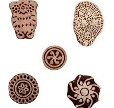 Set of 5 Piece New Mix Wooden Printing Block