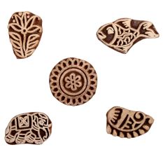 Set of 5 Piece New Mix Wooden Printing Block